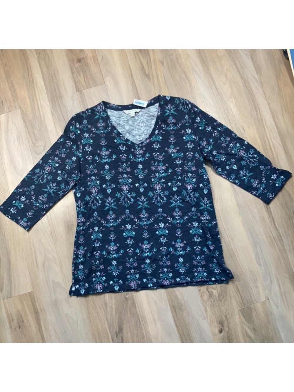 ORVIS top floral print lightweight cotton casual shirt w front pocket S
